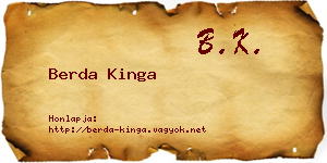 Berda Kinga névjegykártya