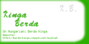 kinga berda business card